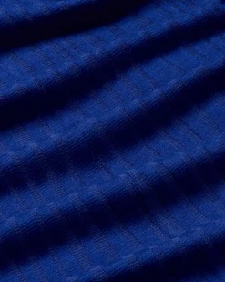 Robe longue bleue en maille Ecovero Sade