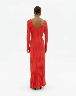 Robe longue en maille dos ouvert Riko