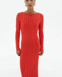 Robe longue en maille dos ouvert Riko