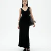 Robe longue noire en maille Ecovero Sade