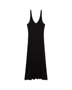 Robe longue noire en maille Ecovero Sade