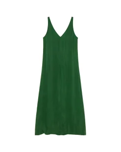 Robe longue verte Cupro Sade