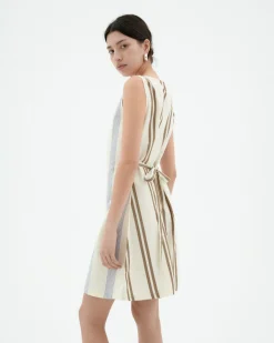 Robe poplin à rayures nœud Cecile
