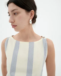 Robe poplin à rayures nœud Cecile