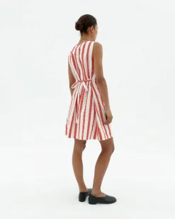 Robe seersucker à rayures nœud Cecile