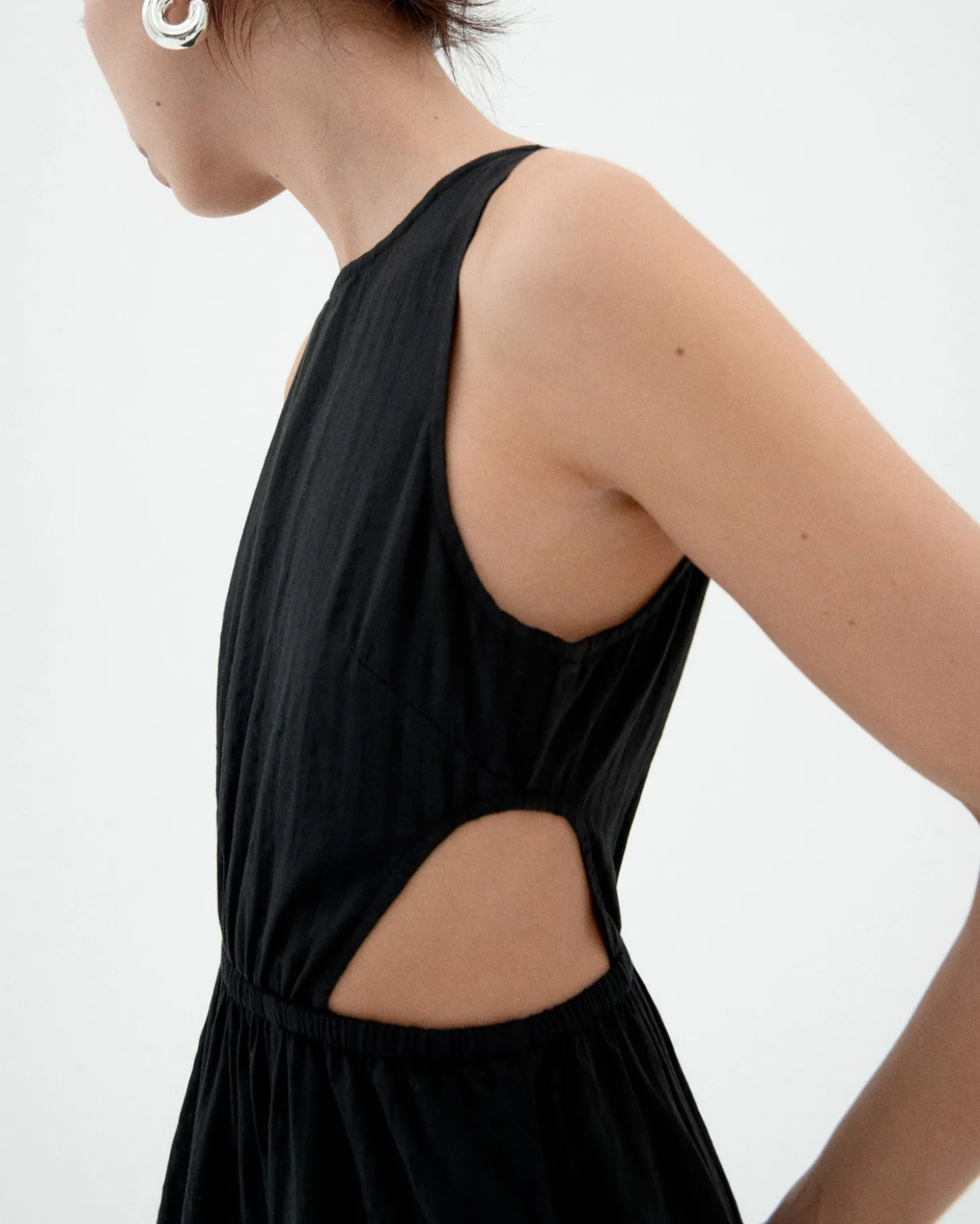 Robe seersucker cut out Kin