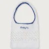 Sac blanc crocheté à la main