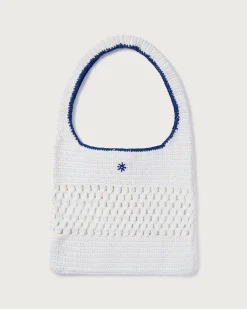 Sac blanc crocheté à la main
