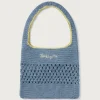 Sac bleu crocheté à la main