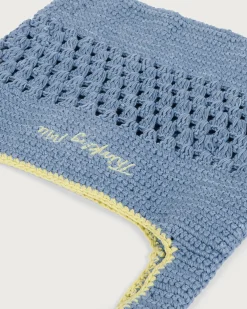 Sac bleu crocheté à la main
