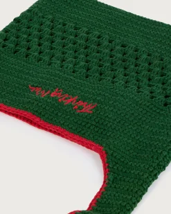 Sac vert crocheté à la main
