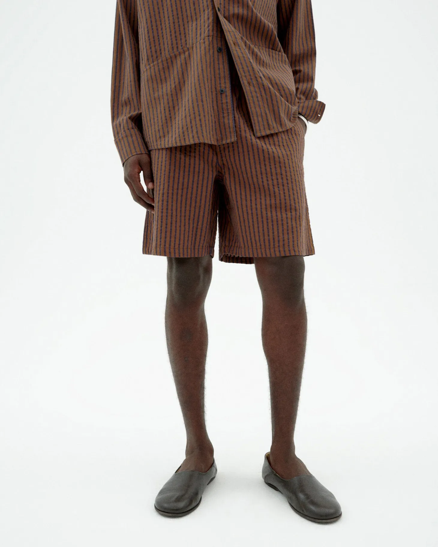 Short marron à rayures Henry
