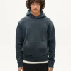 Sweat À Capuche graphite Simon soleil bleu au dos