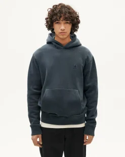 Sweat À Capuche graphite Simon soleil bleu au dos