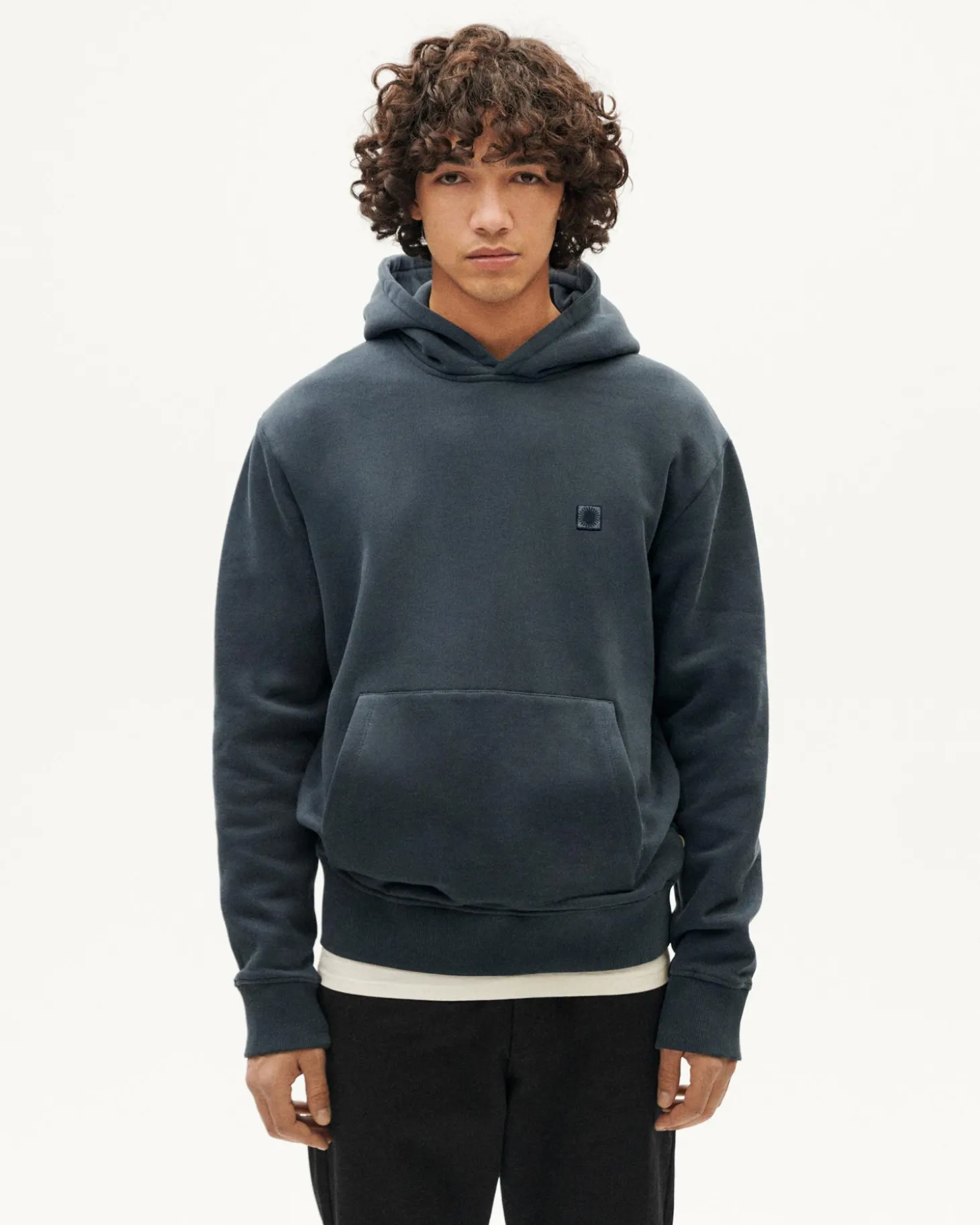 Sweat À Capuche graphite Simon soleil bleu au dos