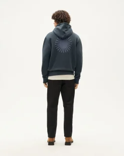 Sweat À Capuche graphite Simon soleil bleu au dos
