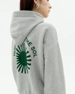 Sweat À Capuche Valeria soleil vert au dos