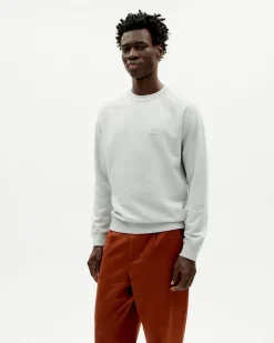 Sweat gris soleil bleu au dos