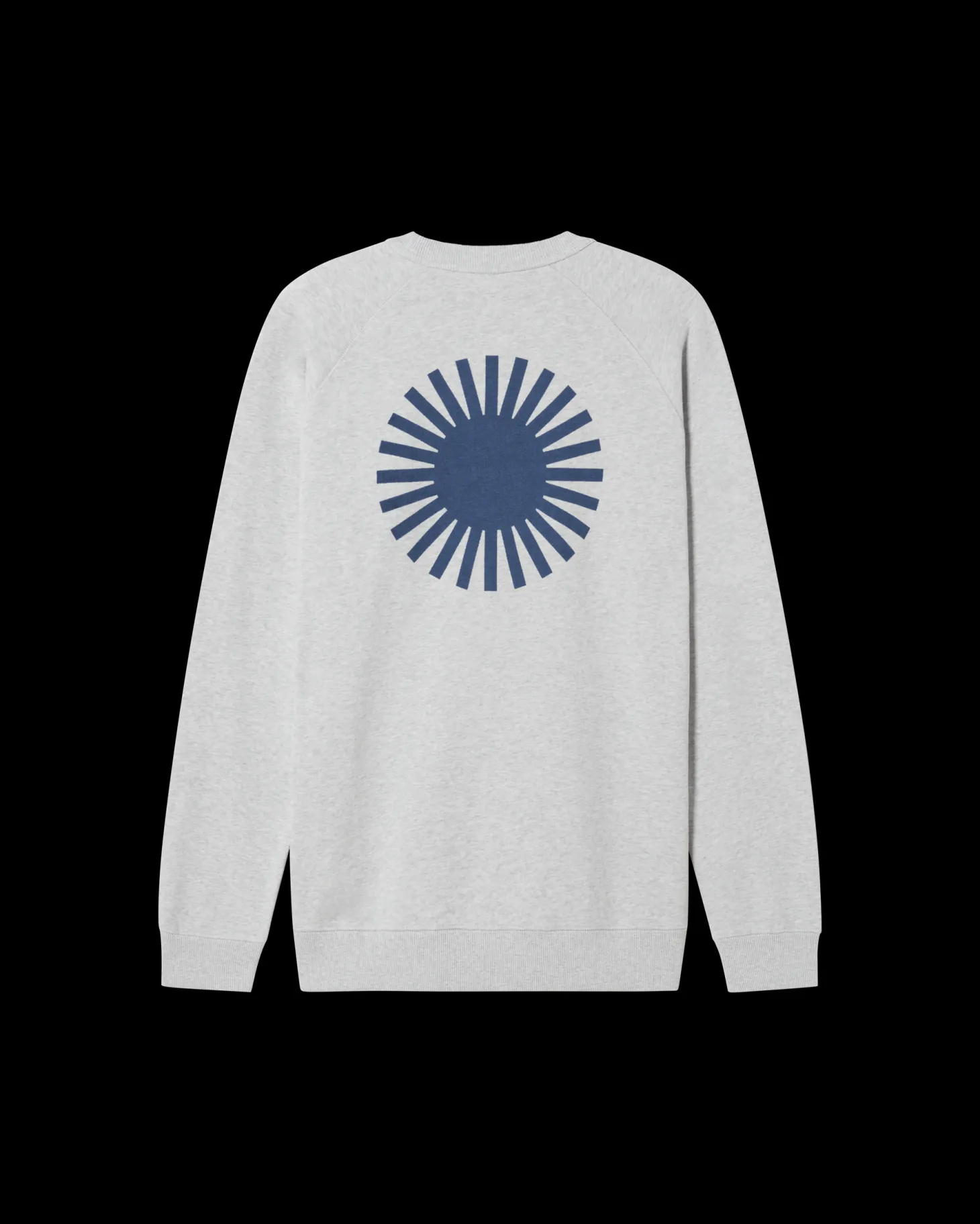 Sweat gris soleil bleu au dos