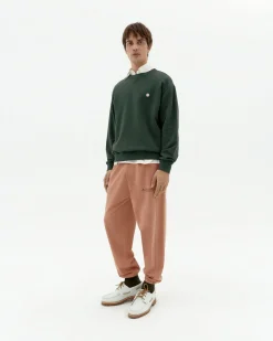 Sweat vert Leon soleil coral au dos