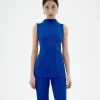 Top bleu en maille Ecovero Velita