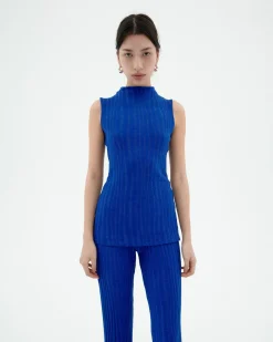 Top bleu en maille Ecovero Velita
