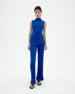 Top bleu en maille Ecovero Velita