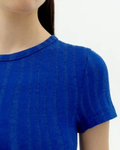 Top bleu en maille Ecovero Rue