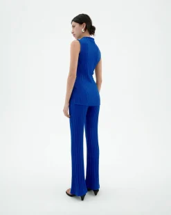 Top bleu en maille Ecovero Velita
