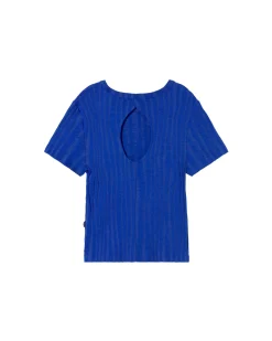 Top bleu en maille Ecovero Rue