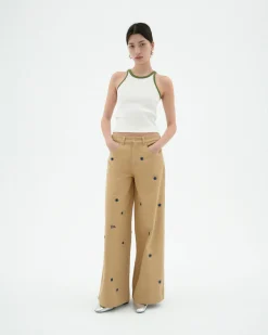Top Halter blanc contraste vert Harriet