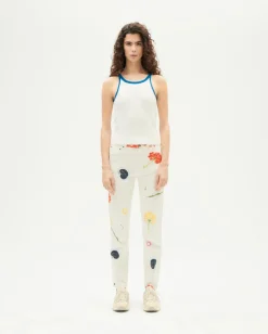 Top Halter blanc contraste bleu Harriet