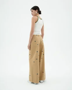 Top Halter blanc contraste vert Harriet