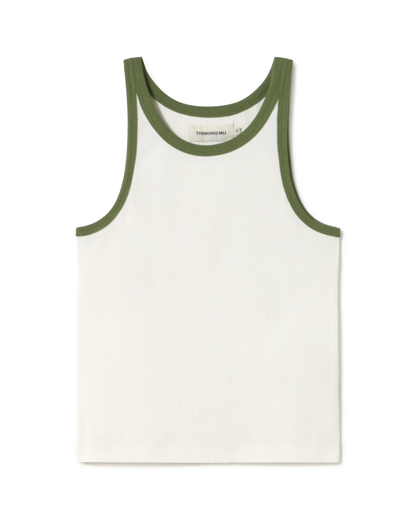 Top Halter blanc contraste vert Harriet