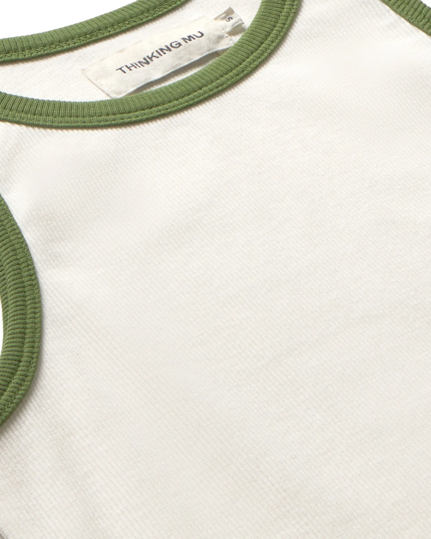 Top Halter blanc contraste vert Harriet