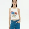 Top Halter blanc flou Harriet