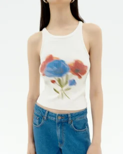 Top Halter blanc flou Harriet