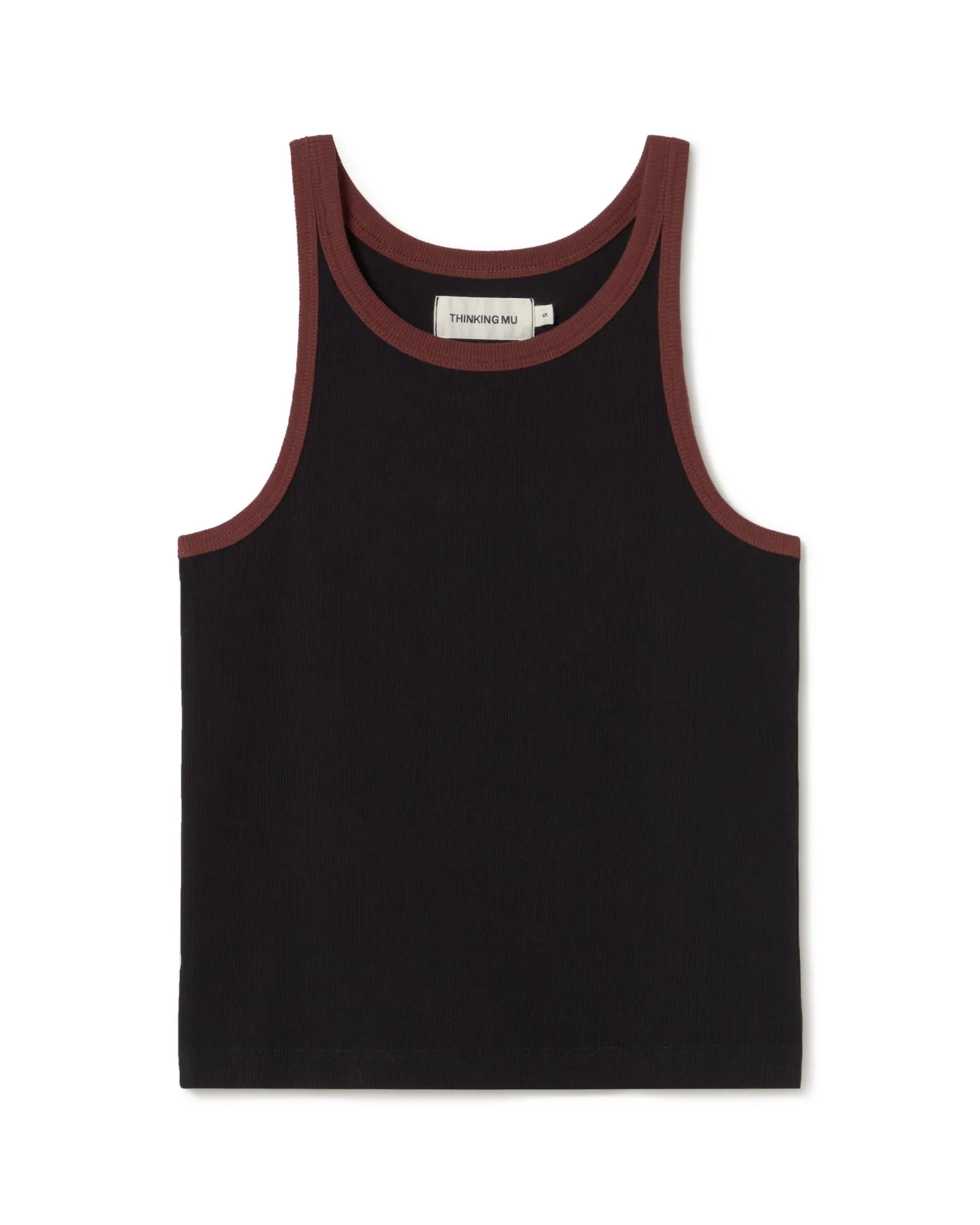 Top Halter noir contraste marron Harriet