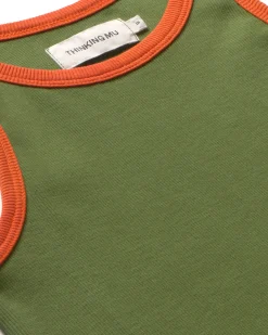 Top Halter vert contraste orange Harriet
