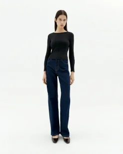 Top noir coton modal Susan