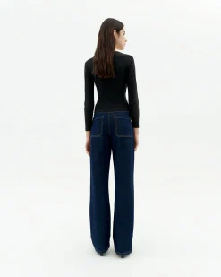 Top noir coton modal Susan