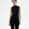 Top noir en maille Ecovero Velita