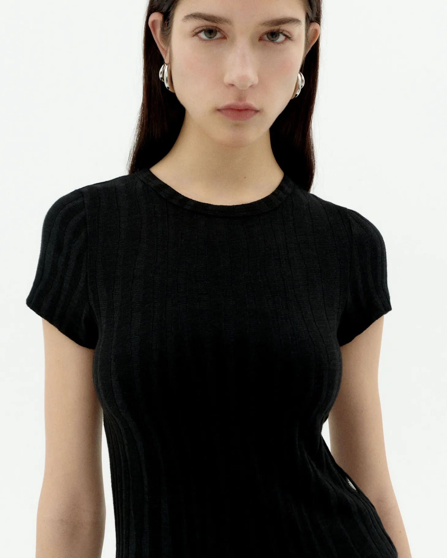 Top noir en maille Ecovero Rue