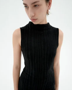 Top noir en maille Ecovero Velita