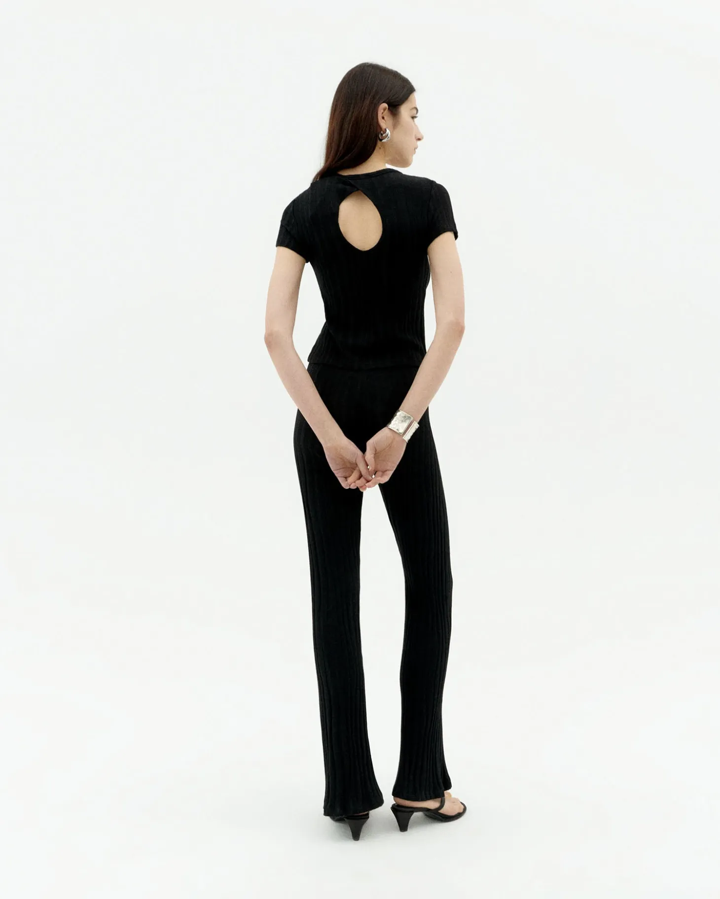 Top noir en maille Ecovero Rue