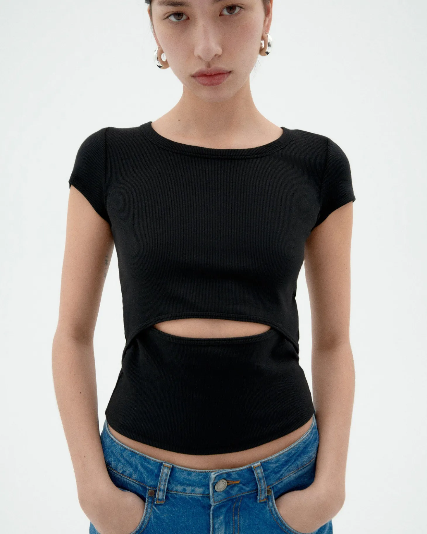 Top noir ouverture Faye