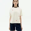 T-shirt blanc brodé à la main Lucia