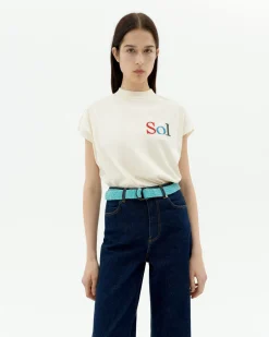 T-shirt blanc brodée sol type Volta