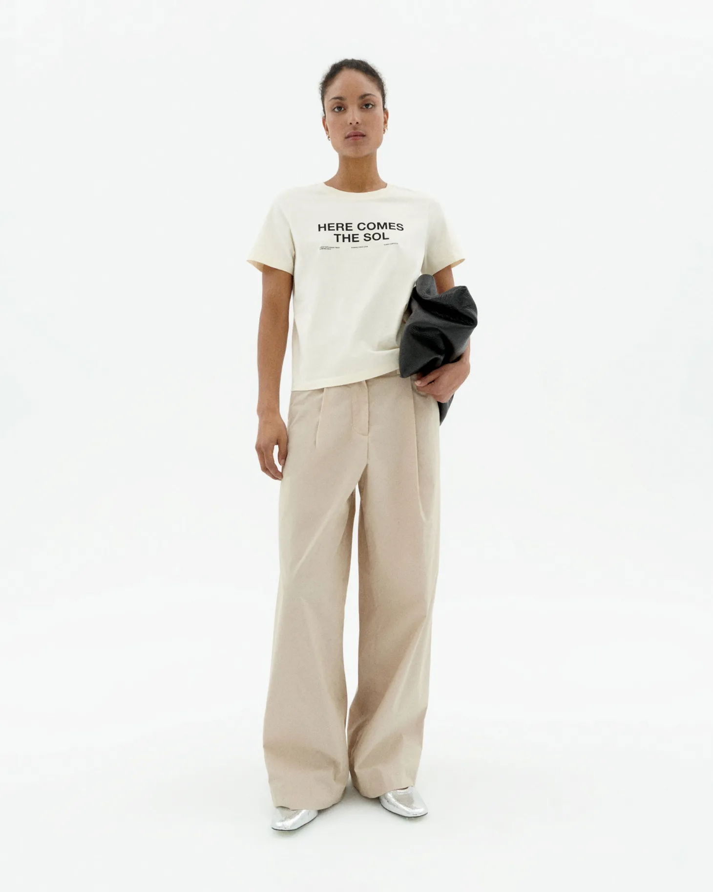 T-shirt blanc here comes the sol Ida