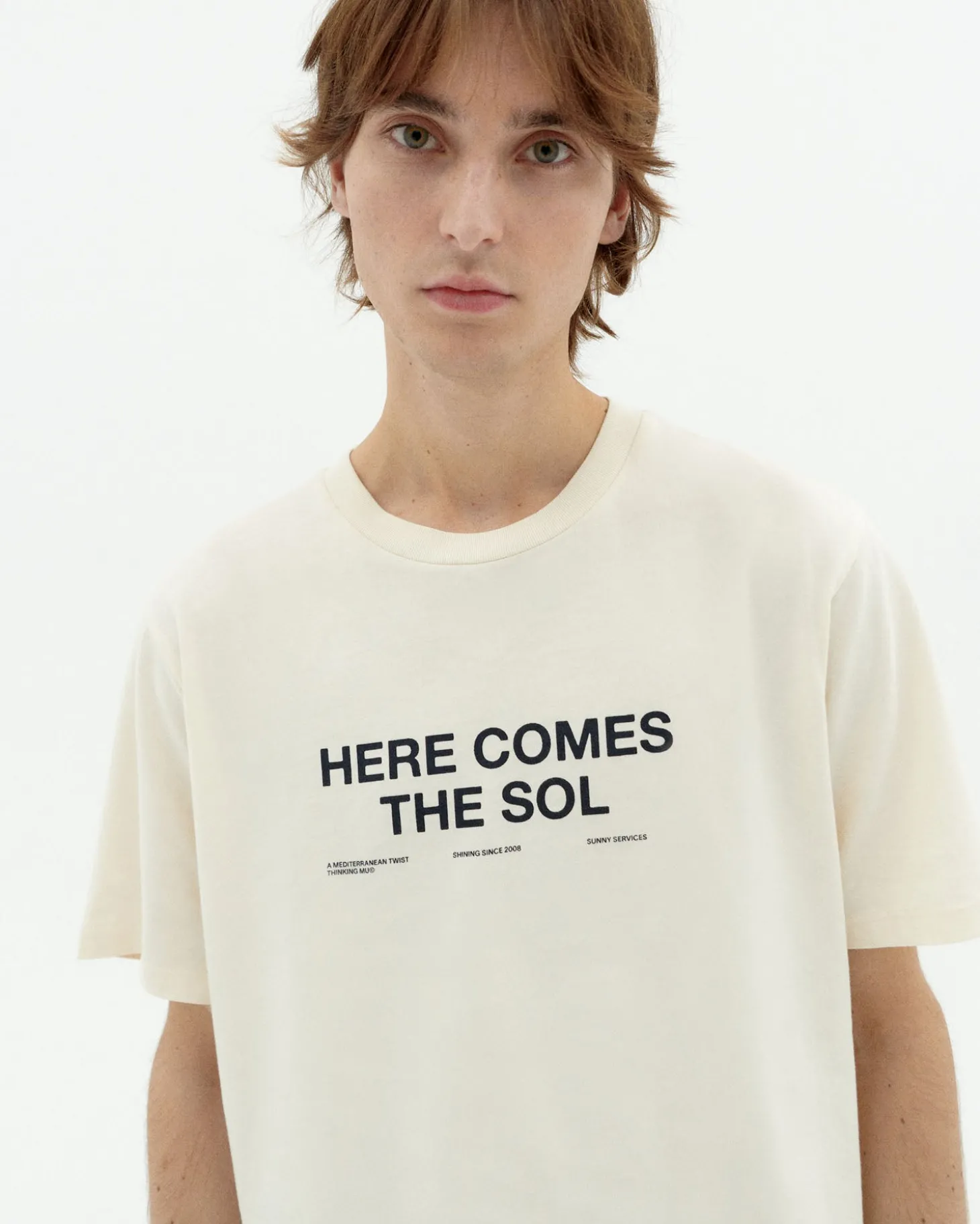 T-shirt blanc here comes the sol